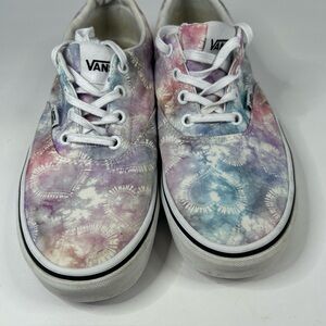 Vans 8.5 tie dyed hearts multicolor skate shoes lace up pre-owned